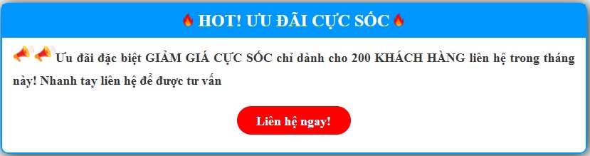 liên hệ ngay nhận ưu đãi